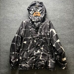 Volcom Snowboard Jacket Womens Medium Black White Thermonite Hooded Insulated